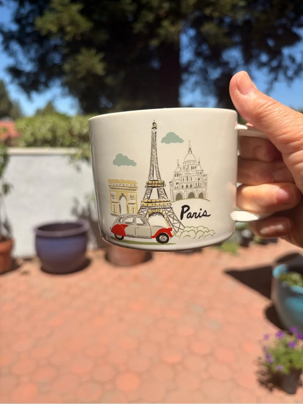 Pottery Barn Coffee/Tea mug 13.5 oz beautiful Parisian Design Eiffel Tower 🇫🇷